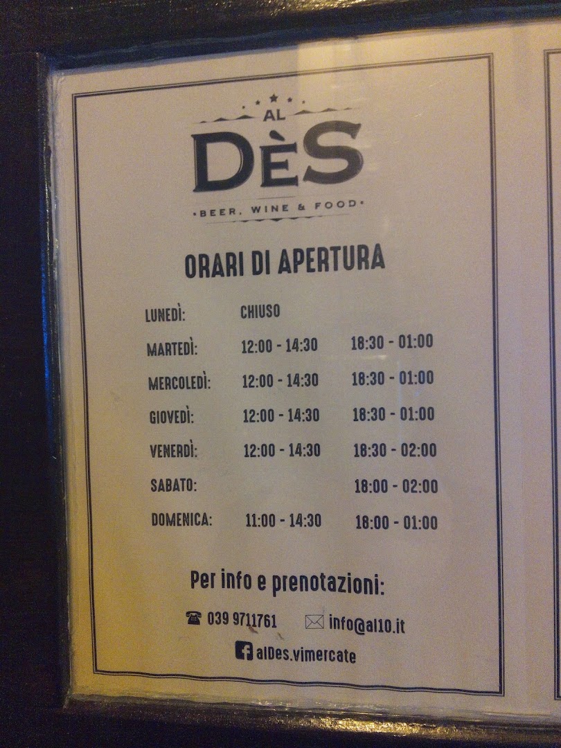 al Dès, Vimercate