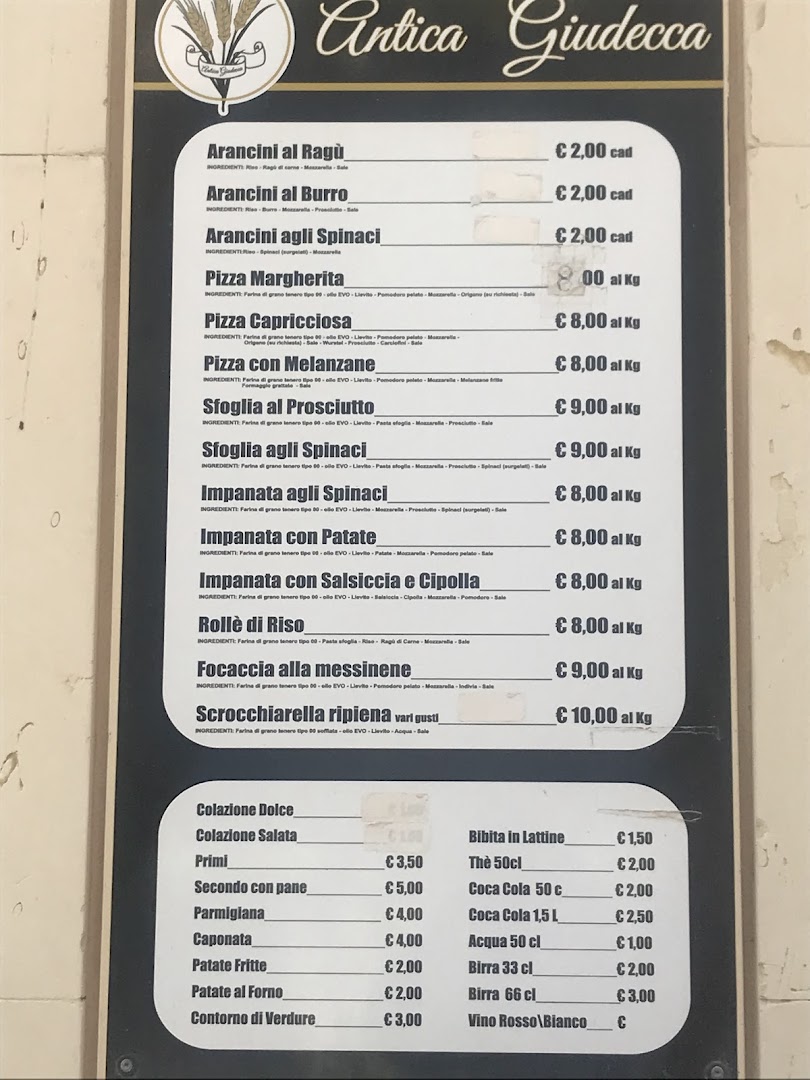 Antica Giudecca - Pizzeria, Biscotti, Arancini, Take Away
