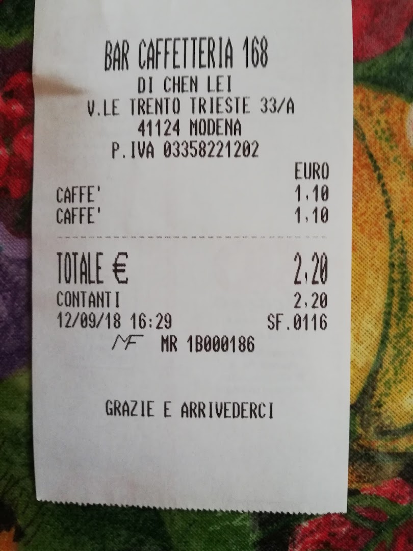 BAR CAFFETTERIA 168 di CHEN LEI, Modena