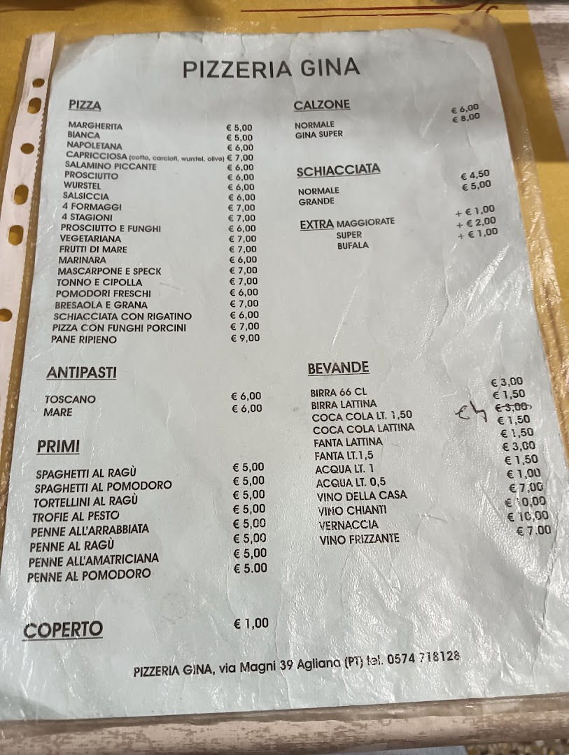 BAR PIZZERIA GINA, Agliana