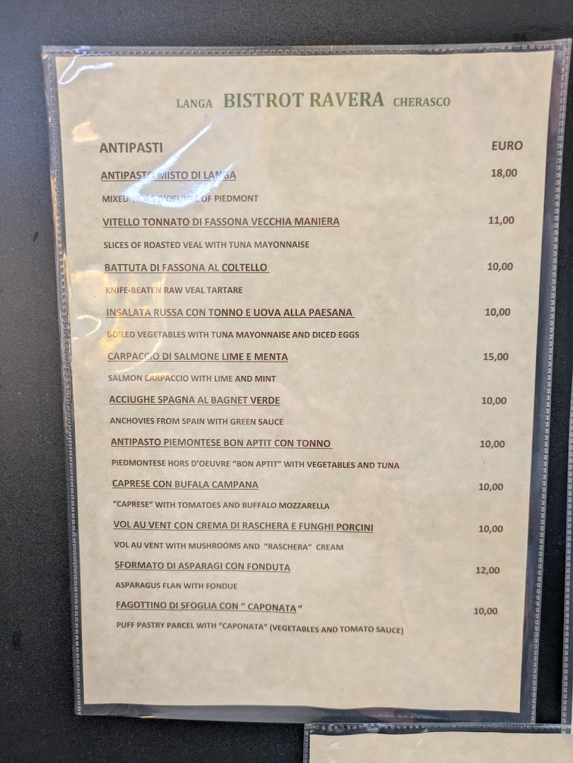 Bistrot Ravera, Cherasco