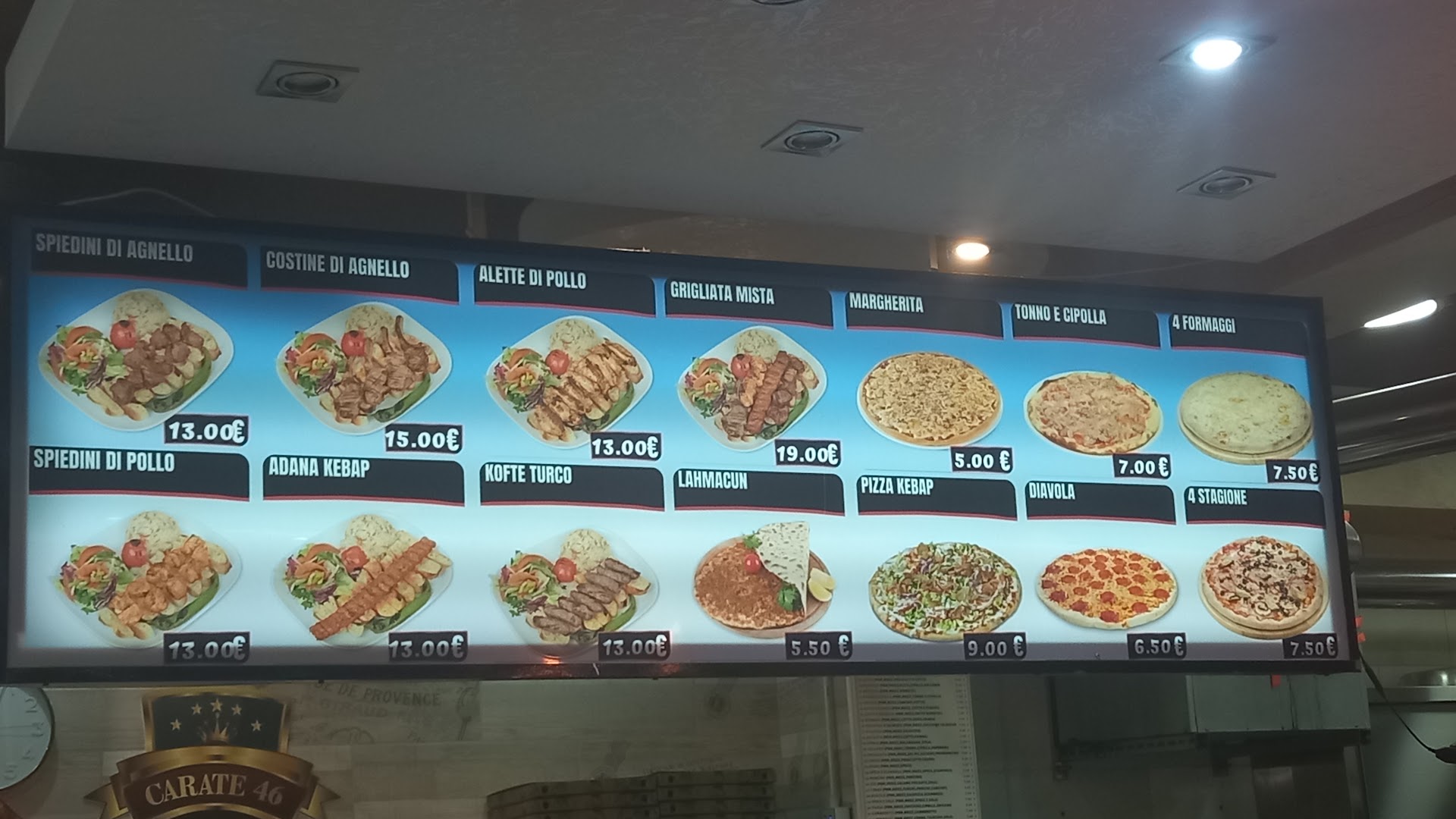 Carate 46 kebap grill pizza