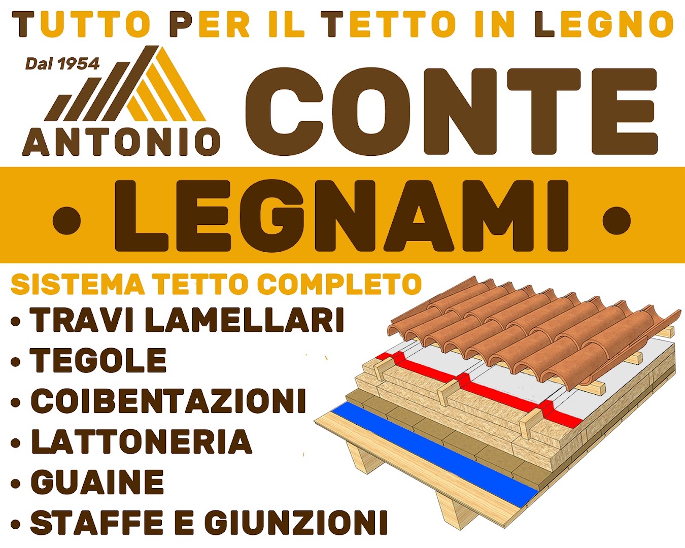 Conte Legnami Ferramenta Colori "Sistema Tetto Completo", Veglie