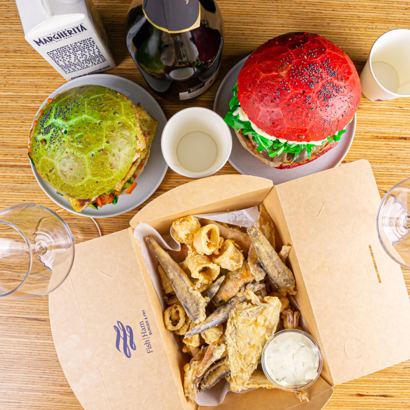 Fish Ham Burger & Fry