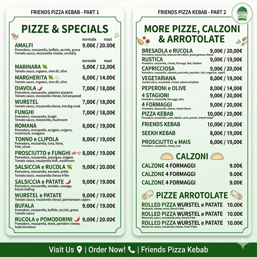 Friends pizza kebab Roveredo in piano pn