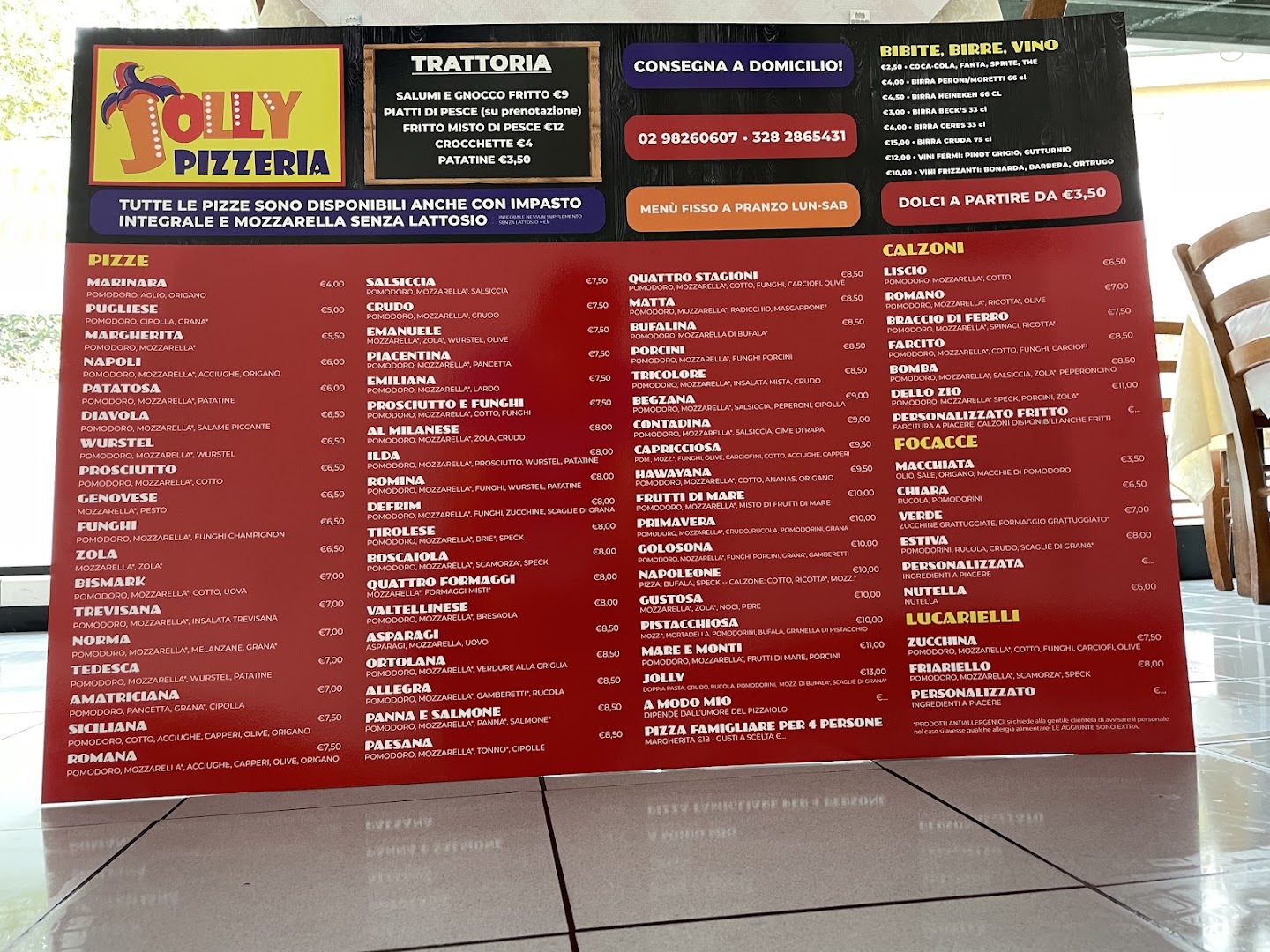 Jolly Pizzeria, Sordio