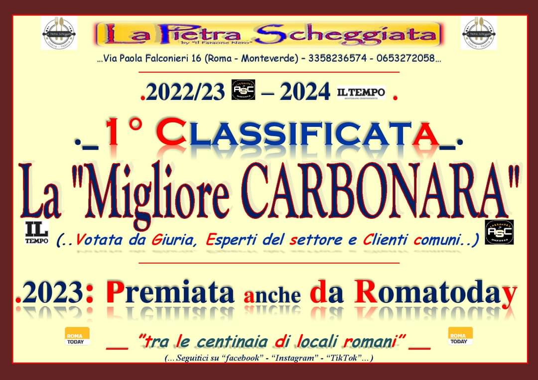 La Pietra Scheggiata - Premio "The best Carbonara 2024"