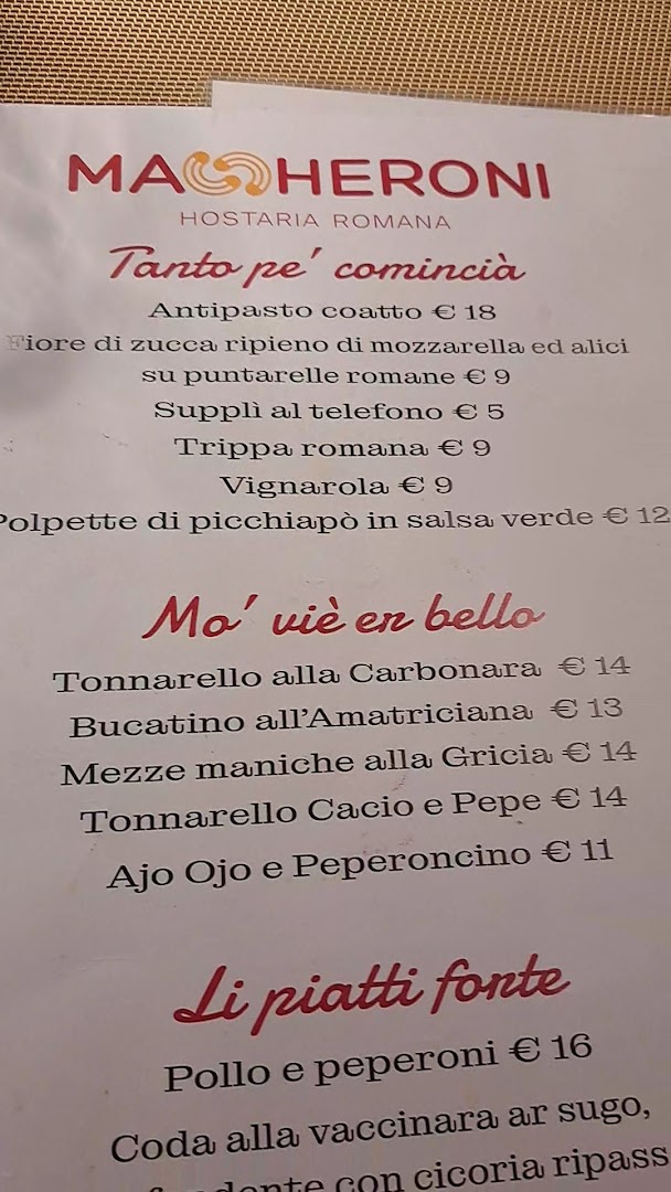 Maccheroni - Hostaria Romana