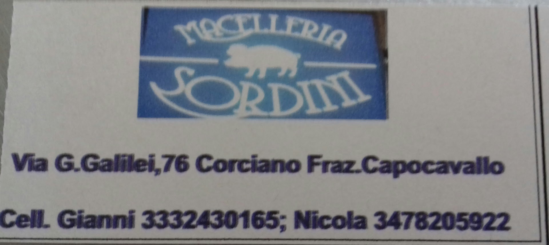 Macelleria Alimentari Bar-Tabacchi Sordini