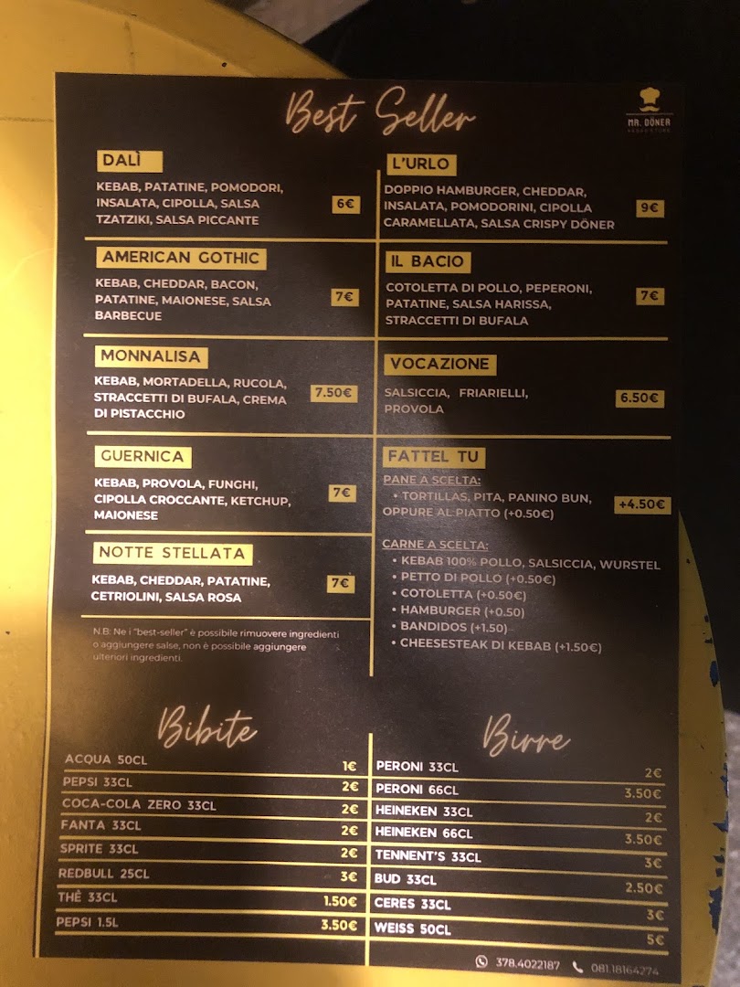 MR DONER kebab store (via Dalì)
