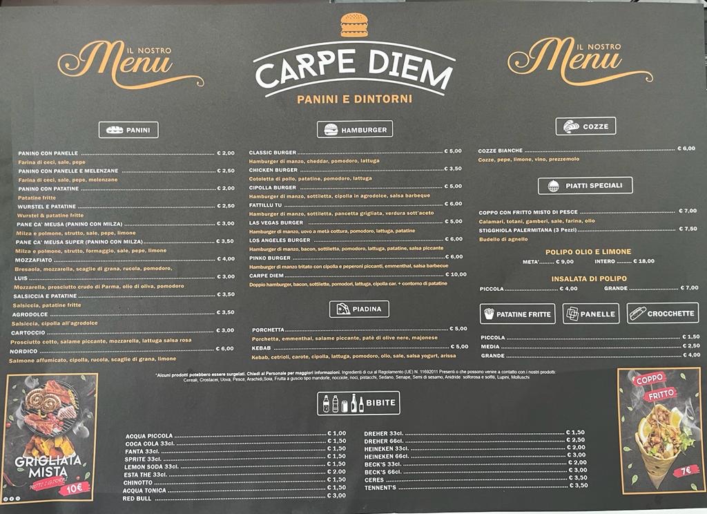 Paninoteca Carpe Diem consegna a domicilio