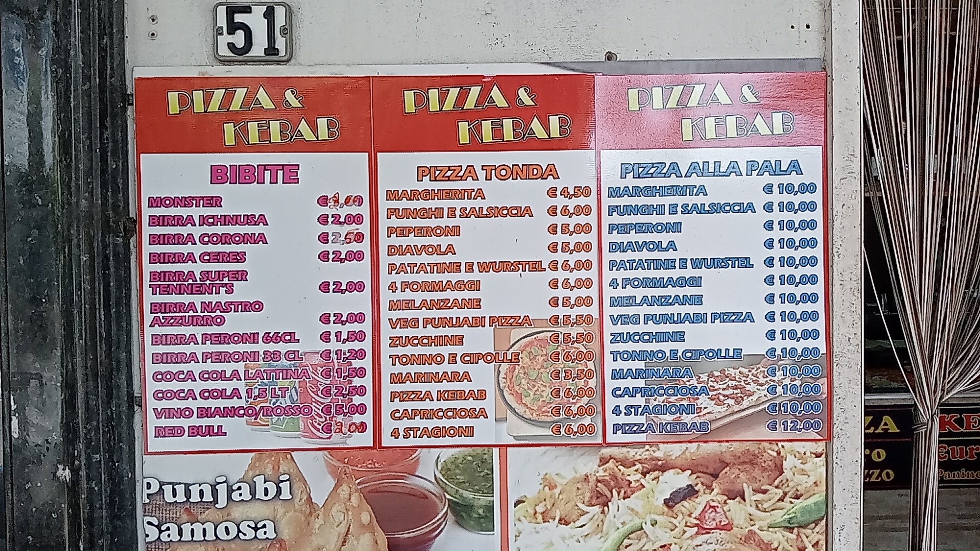 Punjabi pizzeria kebab Indian