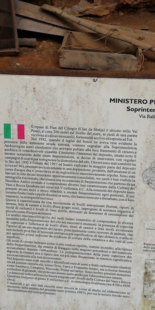 Riparo Pian del Ciliegio, Finale Ligure