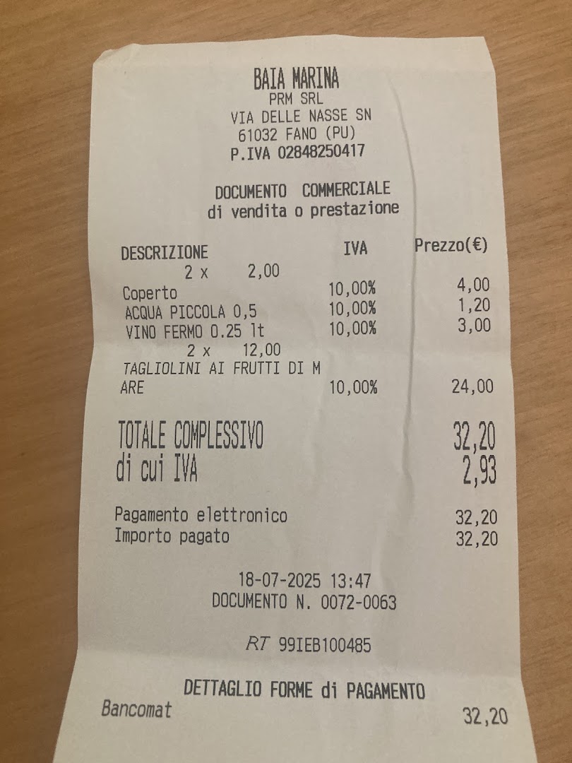 Ristorante Baia Marina, Fano