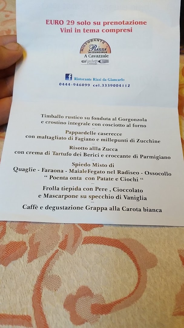 Ristorante Rizzi, Monticello Conte Otto