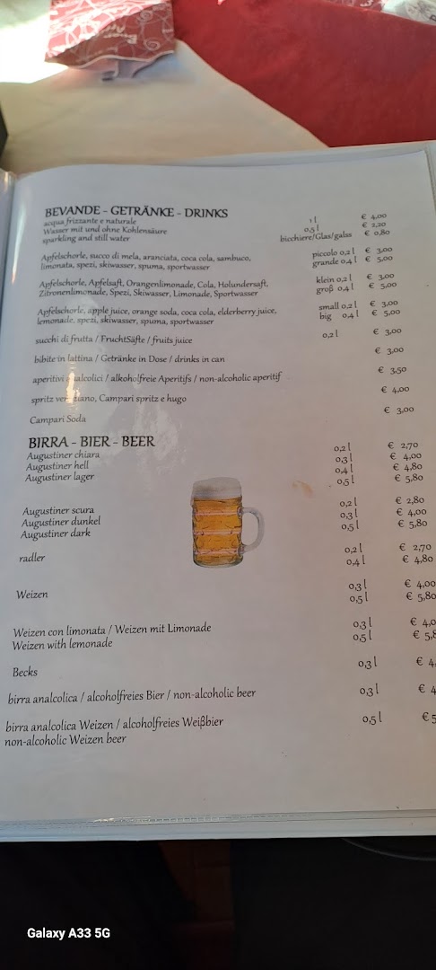 Rosengarten Bar Restaurante Camera