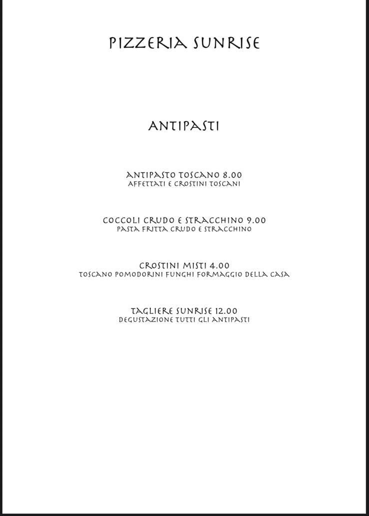 Sunrise - Bar - Pizzeria