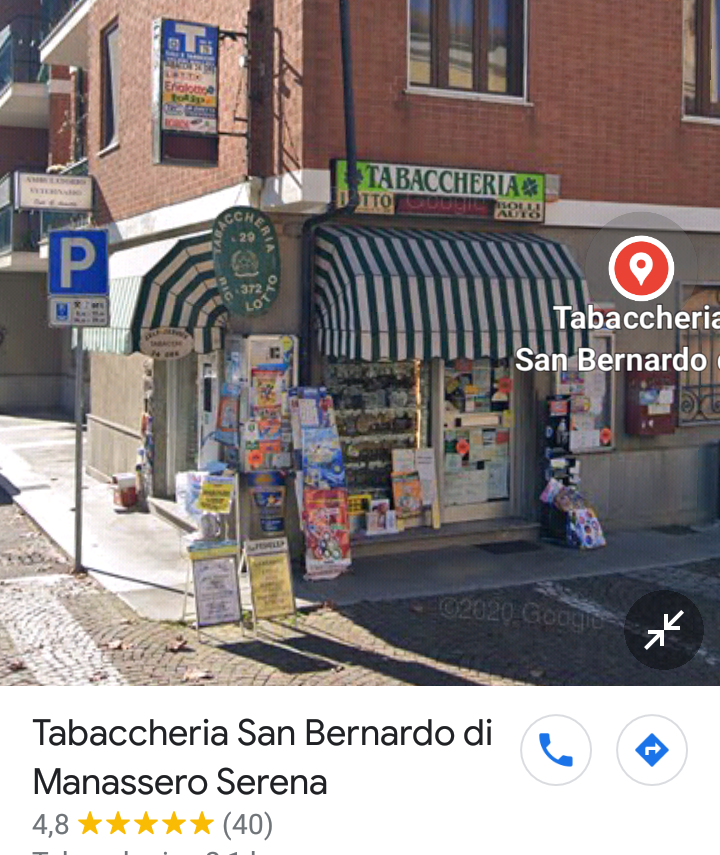 Tabaccheria San Bernardo di Manassero Serena, Fossano