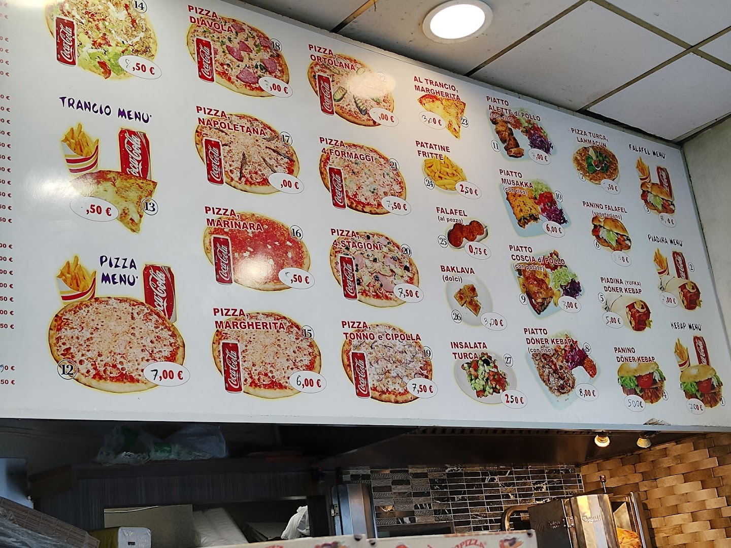 Turkish Kebap pizza precotto, Milano